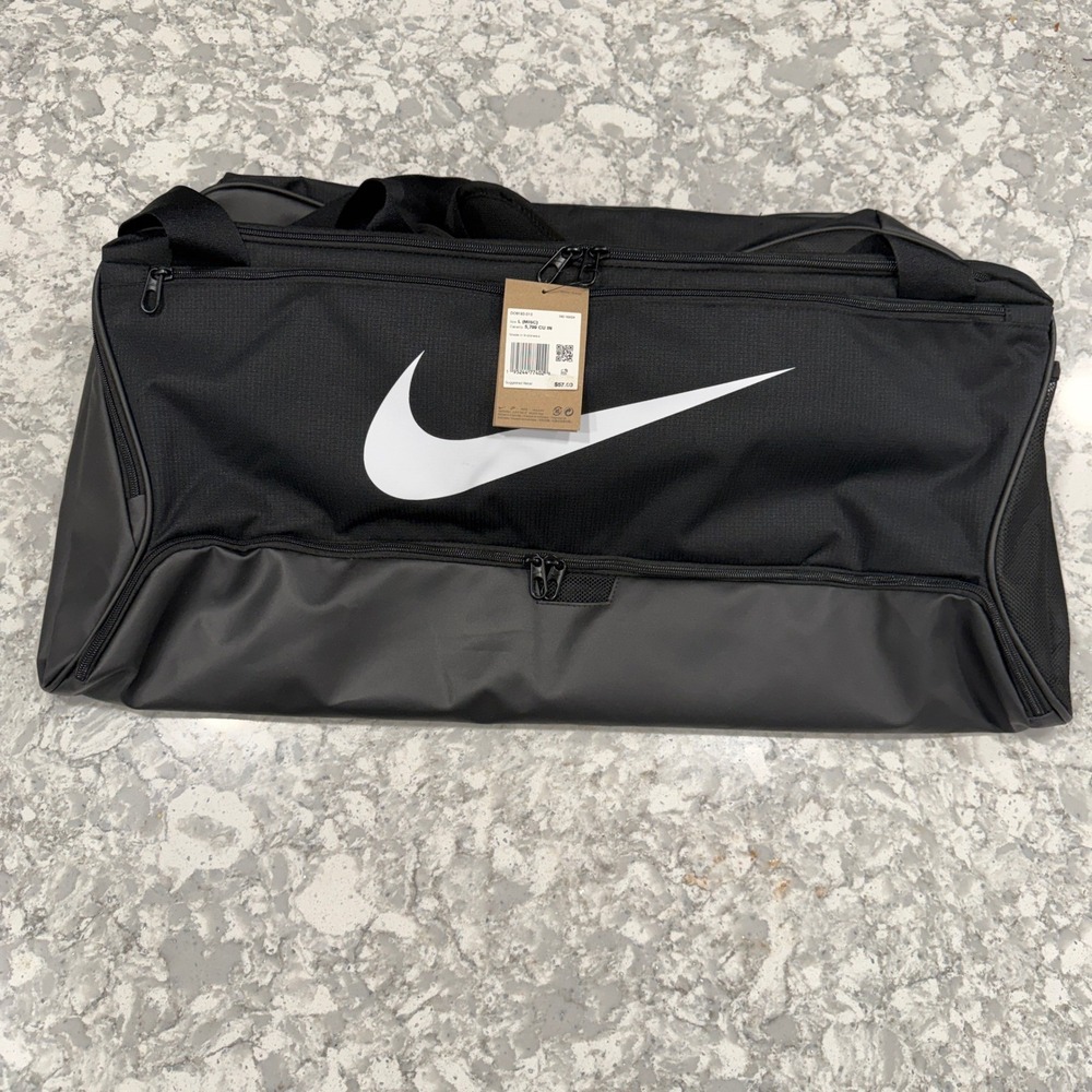 Nike Brasilia 9.5 Training Duffel Bag Unisex Large Black White DO9193-010